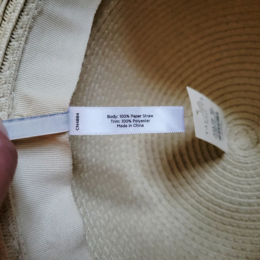 Talbots Striped Paper Straw‎ Wide Brim Summer Sun Beach Hat